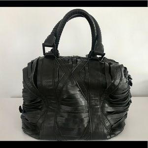 L.a.m.b. Stripped Bowler Bag